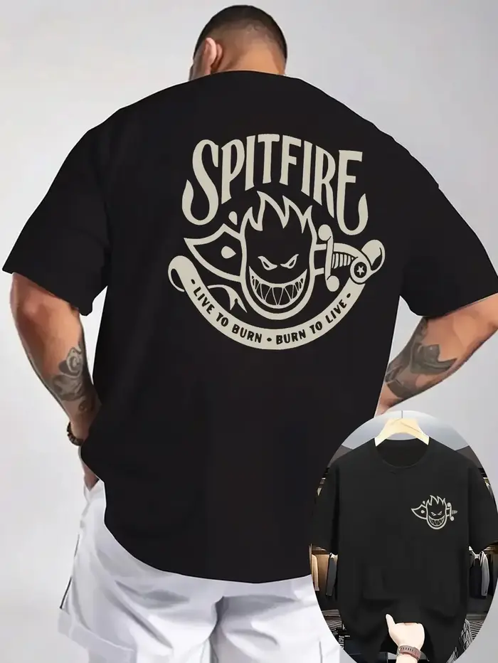 "SPITFIRE Burns To Live" imprimé classique 100% coton hommes femmes T-shirt été automne quotidien sp
