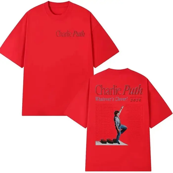 T-shirts unisexes du tournée mondiale Whatevers Clever 2026 du rappeur Charlie Puth