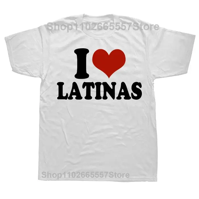Drôle coeur rouge amour Latina j'aime Latinas T-Shirt hommes décontracté mode lâche Hip Hop Harajuku
