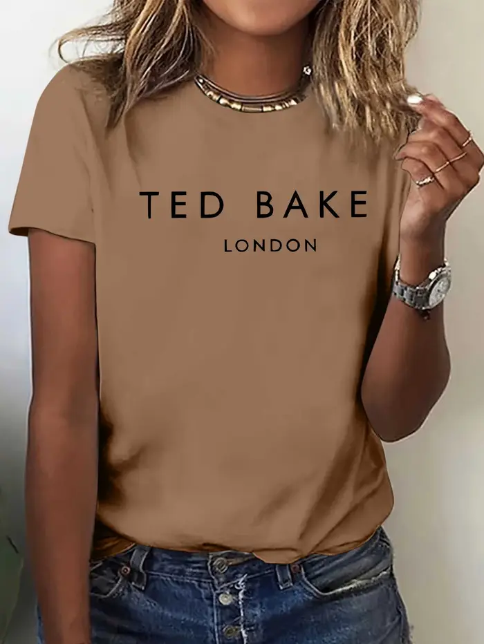 TEDBAKE LONDON T-Shirt imprimé graphique doux et extensible pour femme