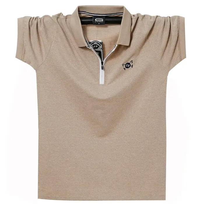Polo Décontracté à Manches Courtes pour Homme, Vêtement à Revers, Fermeture Éclair, Respirant, Demi-Manches, 4XL, 5XL, 6XL, Nouvelle Collection Été