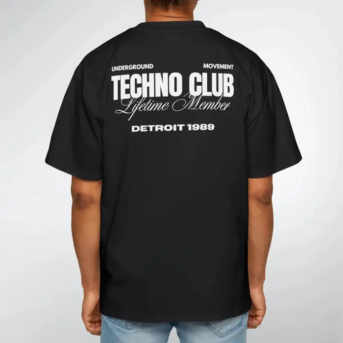 Detroit Techno T-Shirt surdimensionné: Festival de musique Rave Wear vêtements graphique chemise à manches courtes unisexe hommes femmes toutes saisons