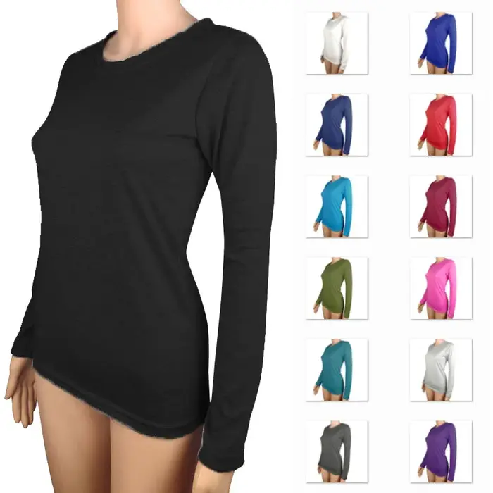 T-shirt fin à manches longues pour femmes