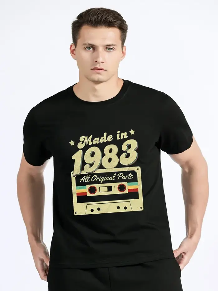 T-shirt graphique en coton pour hommes