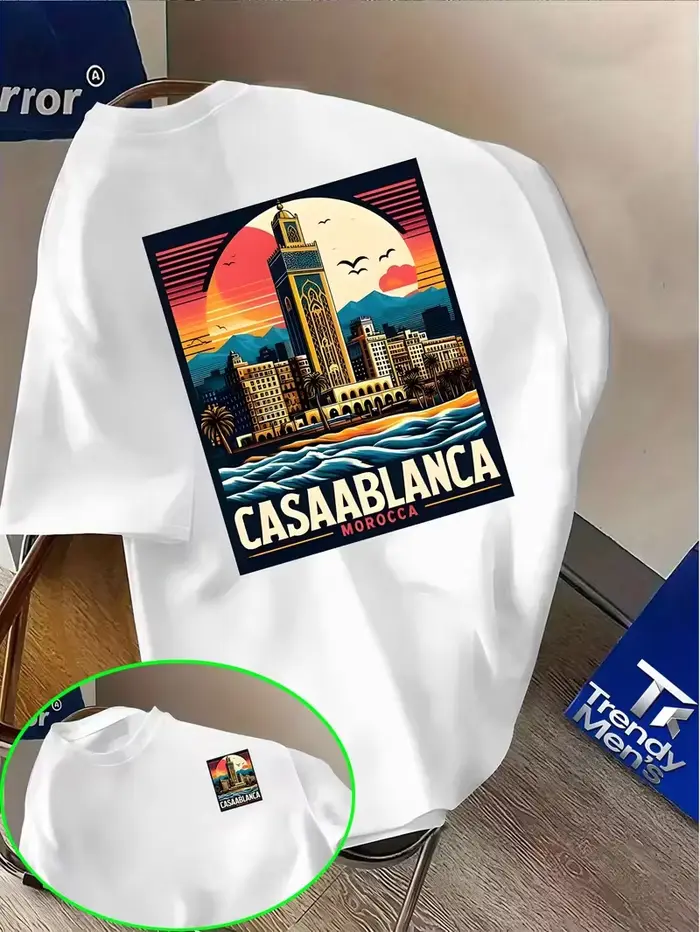 T-shirts graphiques architecturaux esthétiques Casablanca