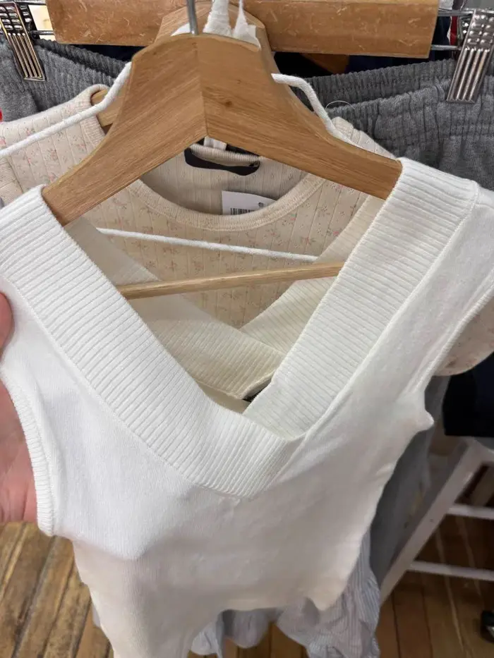 Débardeur tricoté blanc pour femme