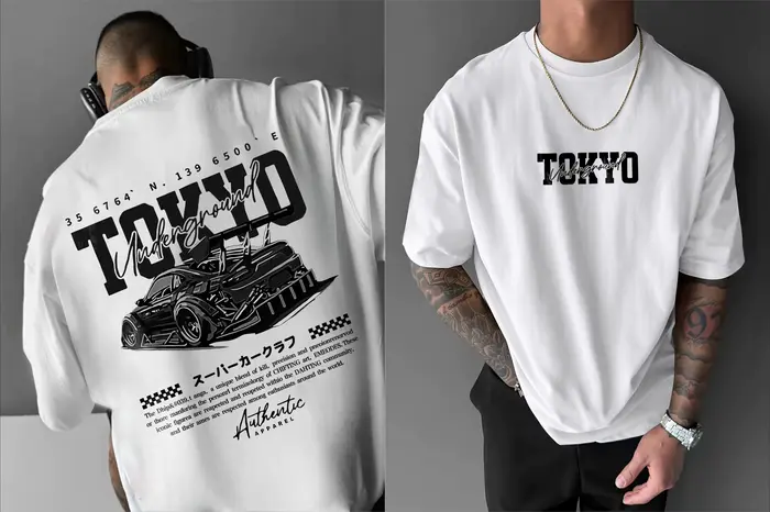 T-shirt à manches courtes pour homme, imprimé avec des graphiques de voitures de course, coupe tenda