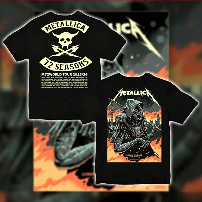 T-shirt de la tournée Metallica à Londres M72 World Tour 2026
