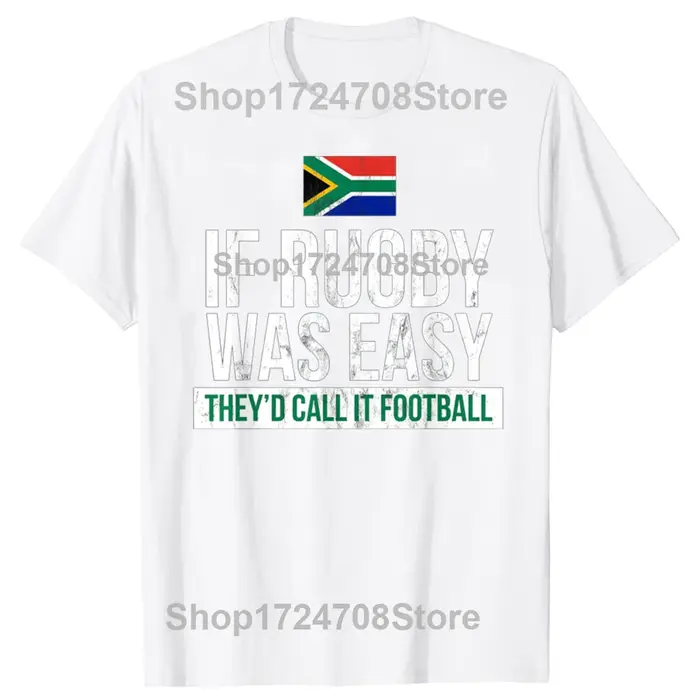 Drôle afrique du sud Rugby graphique T-shirts hommes femmes mode t-shirt style décontracté 100% coton ample
