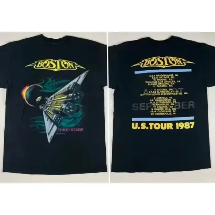 T-shirts pour hommes et femmes de la tournée des Boston Rock Band de 1987, t-shirts d'été en coton p
