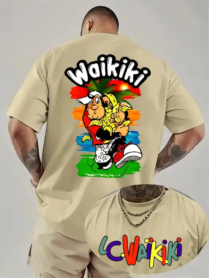 T-shirt en coton pour hommes Waikiki T-shirts graphiques de Surf hawaïen