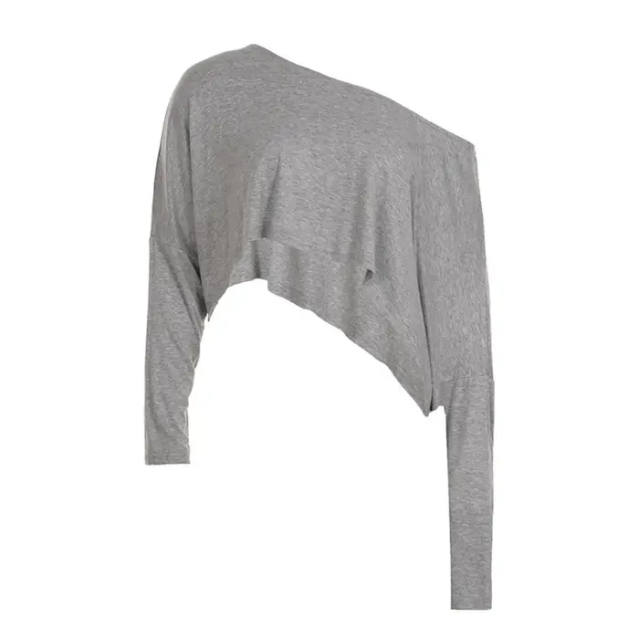 T-shirt court à manches longues et épaules dénudées