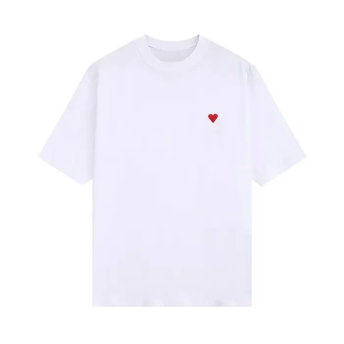Nouveau t-shirt imprimé en forme de cœur, adapté aux hommes et aux femmes, t-shirt d'été à manches c
