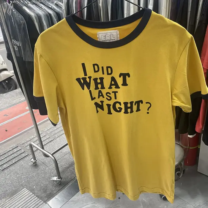 T-shirt jaune ERL pour homme et femme