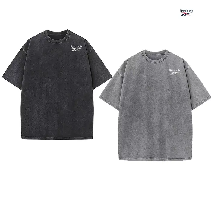 T-shirt sportif à manches courtes et col rond rétro de la marque Reebok, ensemble de 2 pièces, dispo