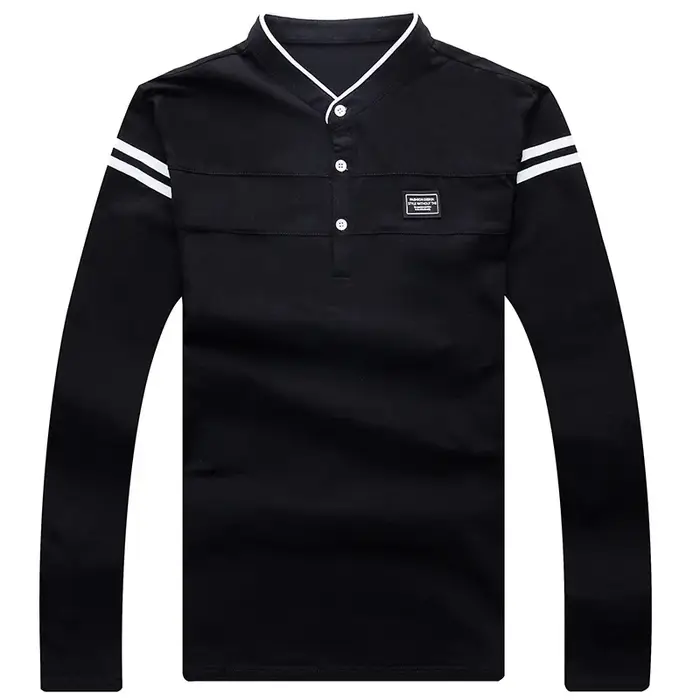 Polo à manches longues et col montant pour hommes