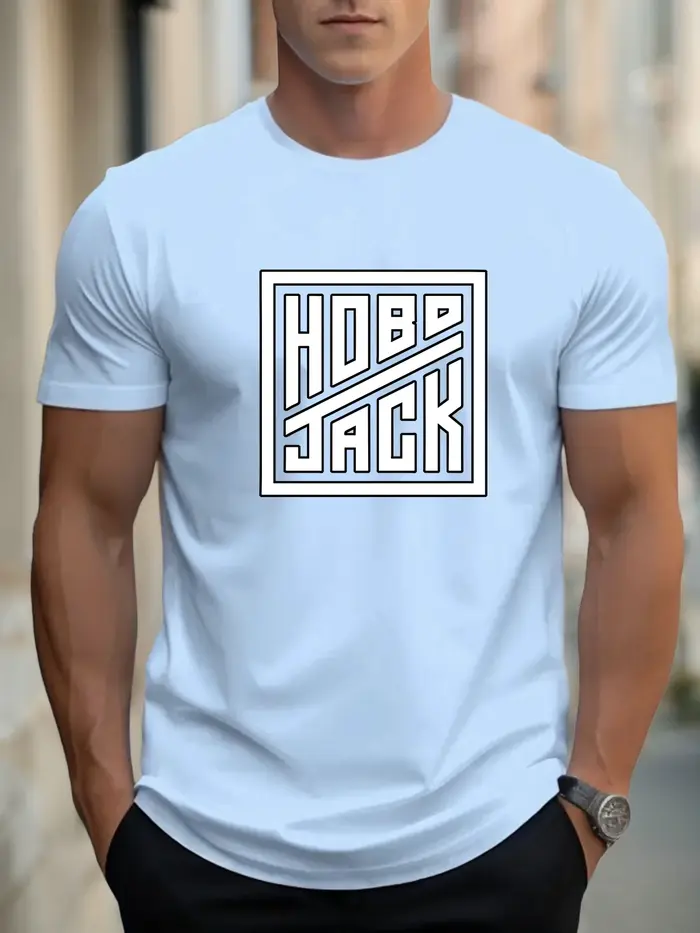 T-shirt pour hommes hobo jack 100 % coton imprimé graphique été col rond
