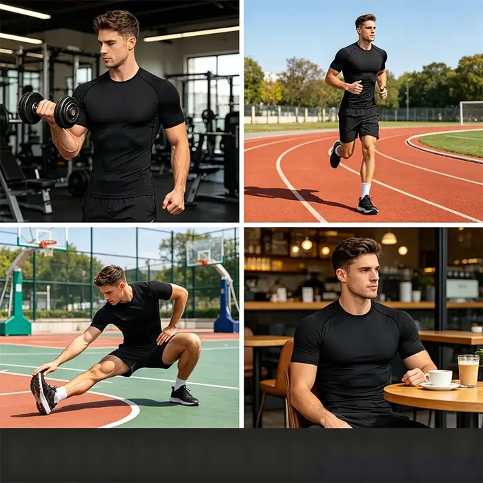 T-shirt de sport moulant pour homme