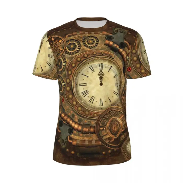 T-shirt de sport pour hommes, Design Steampunk, mode, merveilleux horloge, Vintage, T-Shirts d'été,