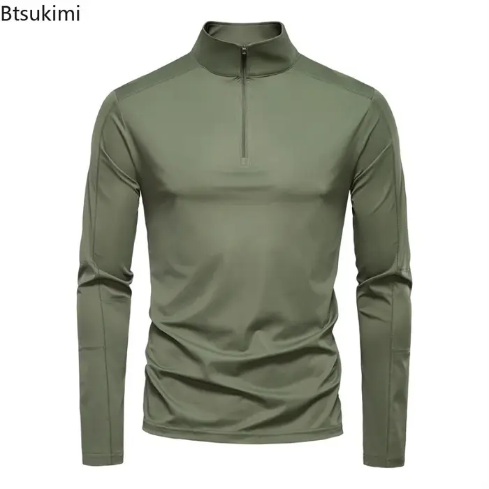 Nouvelle Collection Printemps-Été 2026 – T-shirt Anti-UV UPF100+ à Manches Longues et Demi-Zip pour Homme – Idéal Pêche et Randonnée en Extérieur