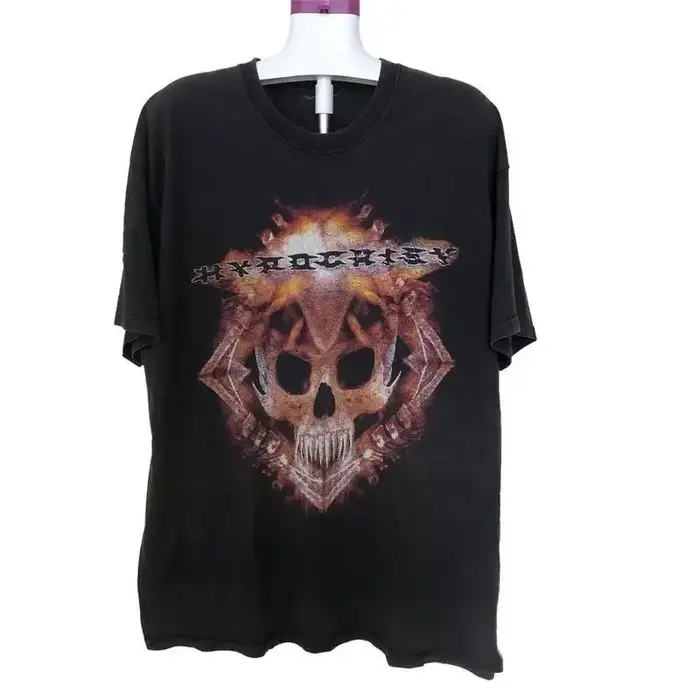 Vtg Merry Christmas Hypocrisy Band T-shirt noir taille complète Bt599