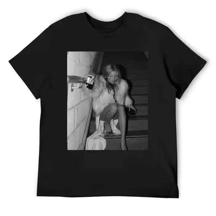 T-shirt en coton à manches courtes pour hommes et femmes, motif rétro Summer Moda Kate Moss Street H