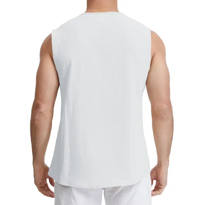 Chemise sans manches vintage à lacets pour homme