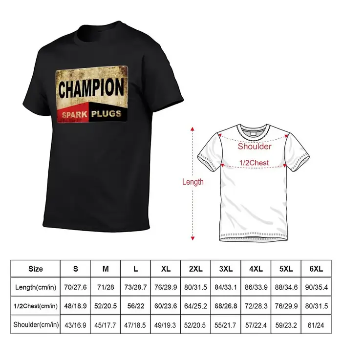 T-shirt graphique pour homme, estival et estival, Champion Spark Plugs