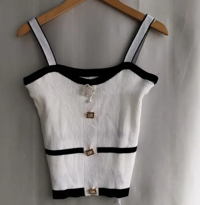 Débardeur tricoté femmes vêtements sans manches tunique tempérament coréen gilet 2025 Ropa Mujer mode Sexy Camis été culture hauts 27u009
