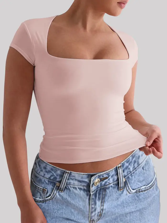 T-shirt de sport extensible et ajusté pour femmes, été 2026