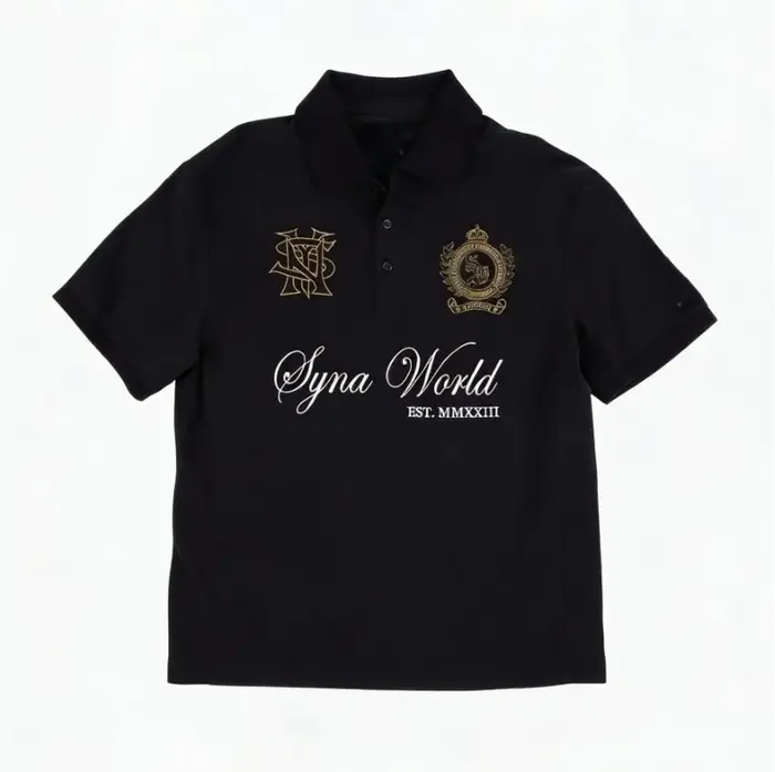 SynaWorld-LonDon Polo/T-Shirt London Layered Polo Shirt Summer  Fashionable Hip Hop Y2K Polo