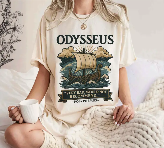 T-shirt imprimé Odysseus Sailing pour femmes et hommes, haut de la mythologie grecque, T-shirt unise