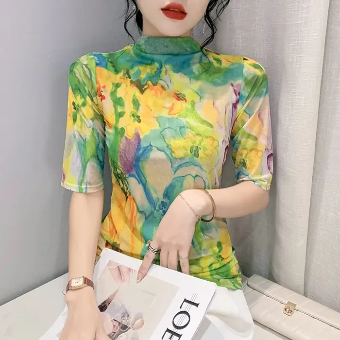 T-shirt à manches mi-longues pour femme