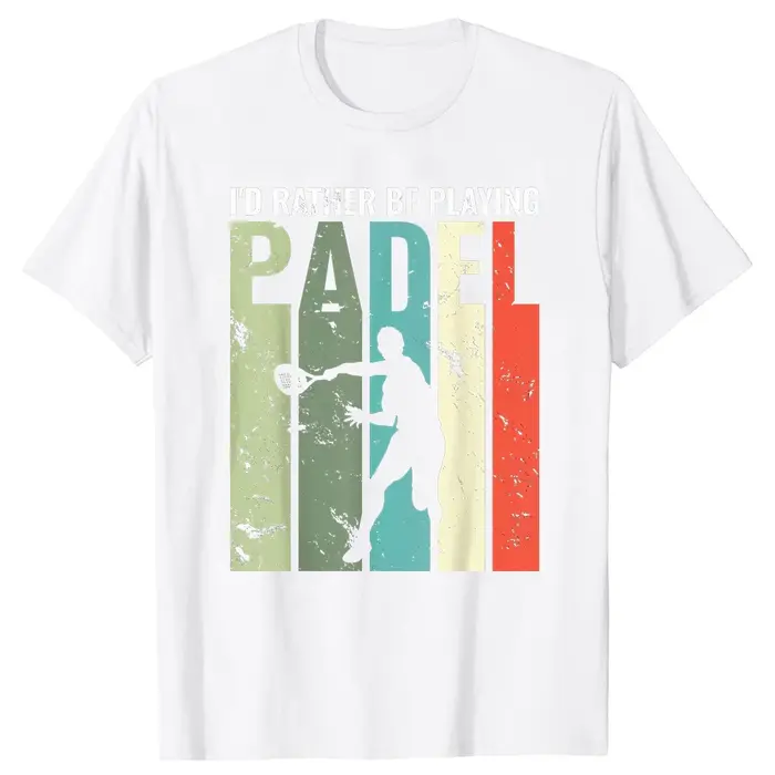 Je préférerais jouer au padel - T-shirt amusant imprimé sur le thème du padel - Design original - Ca