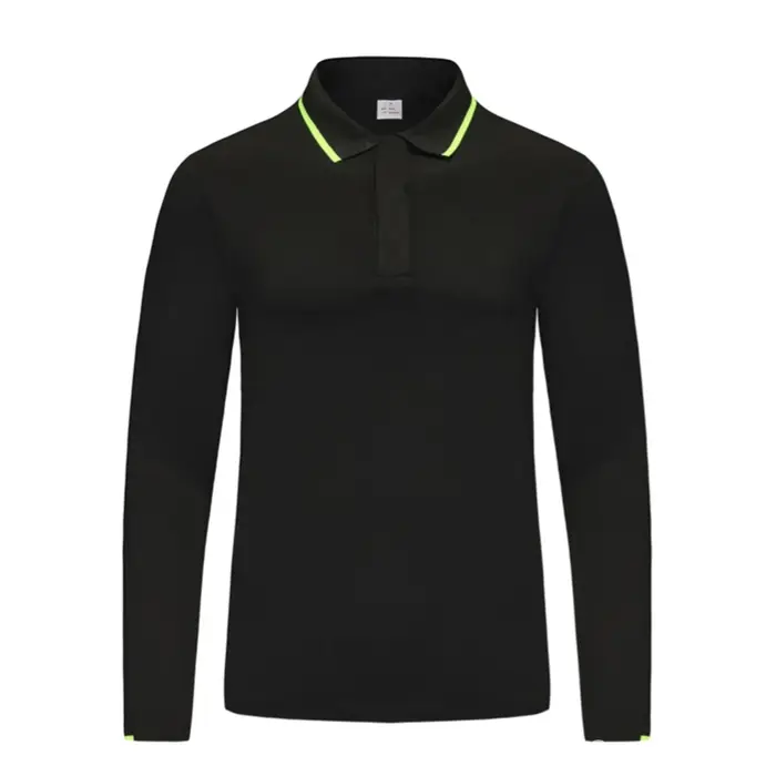 Polo de golf pour hommes pour le printemps et l'automne - Haut à manches longues extensible et à séc