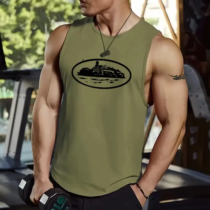 T-shirt de sport tendance pour homme, débardeur décontracté respirant, gilet de sport de basketball 