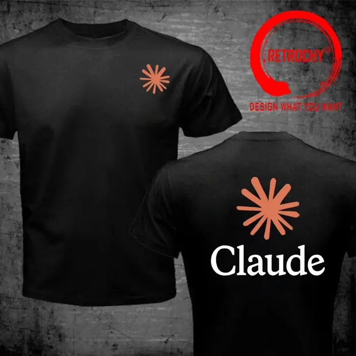 T-shirt Homme Tendance Décontracté avec Design Amusant Claude AI – Vêtement Stylé et Confortable
