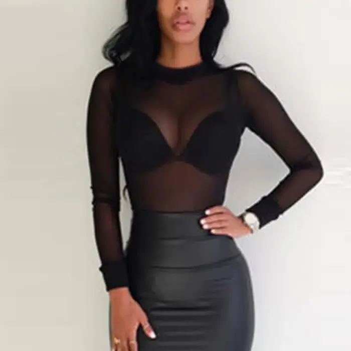 T-shirt à col roulé à manches longues pour femmes
