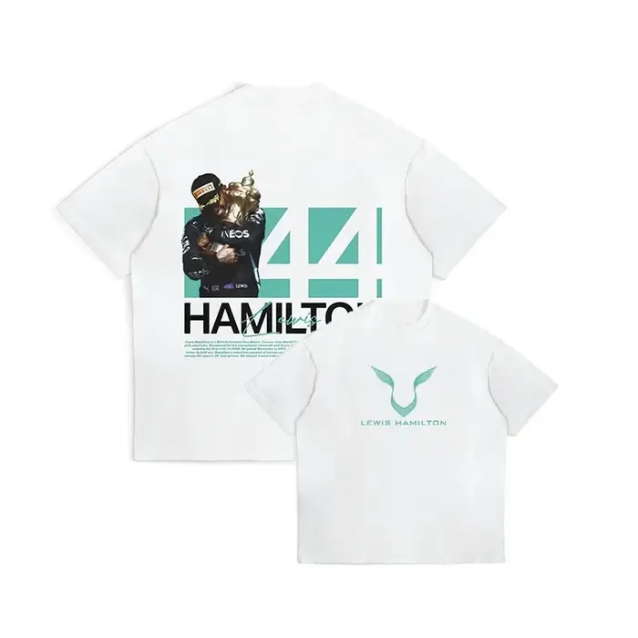 T-shirt de sport oversize pour homme été 2025 avec imprimé graphique Lewis Hamilton