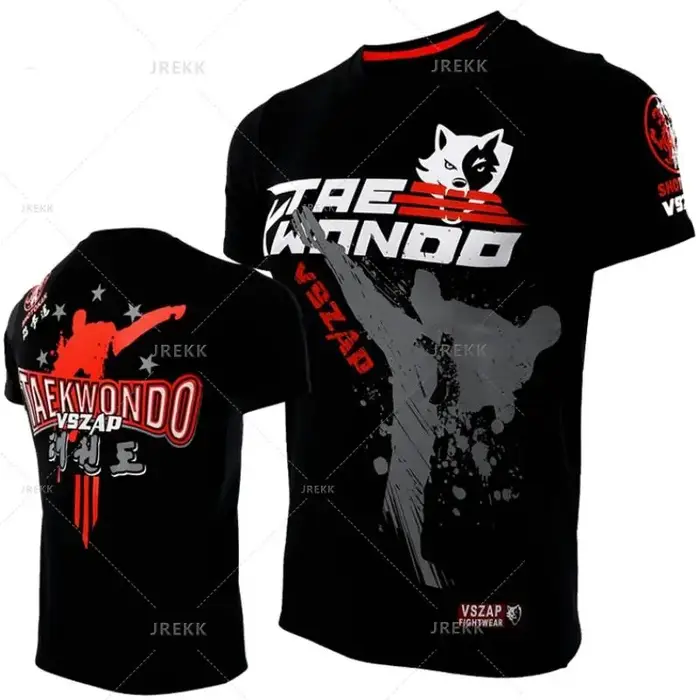 Muay Thai T-shirt course Fitness sport T-shirt pour hommes en plein air boxe lutte survêtements été