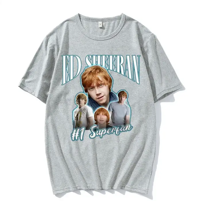 T-shirt drôle Ed Sheeran Number One Superfan Meme pour femme, mode rétro, manches courtes, unisexe, gothique, décontracté, en coton