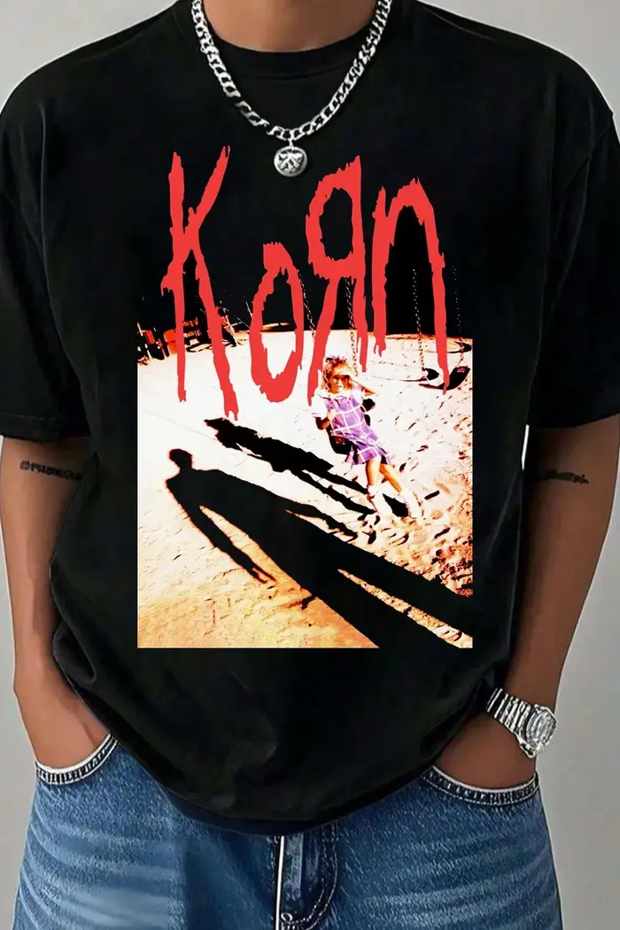T-shirt Korn Band Oversize 2026 pour Hommes et Femmes – Coton