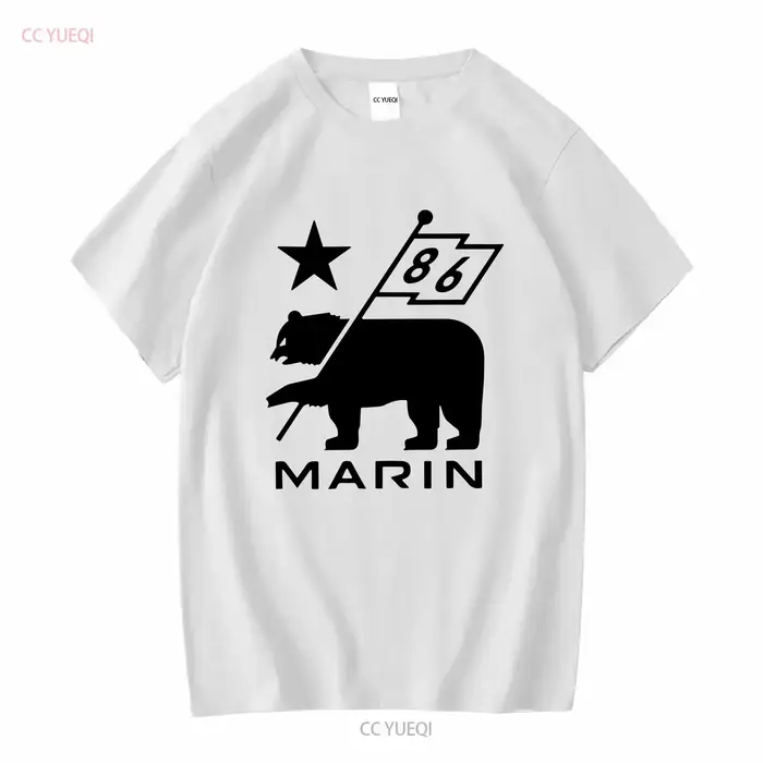 Marin Bikes vélo t-shirt manches longues ou courtes vintage haut délavé pour un usage quotidien respirant graphique élégant unisexe décontracté