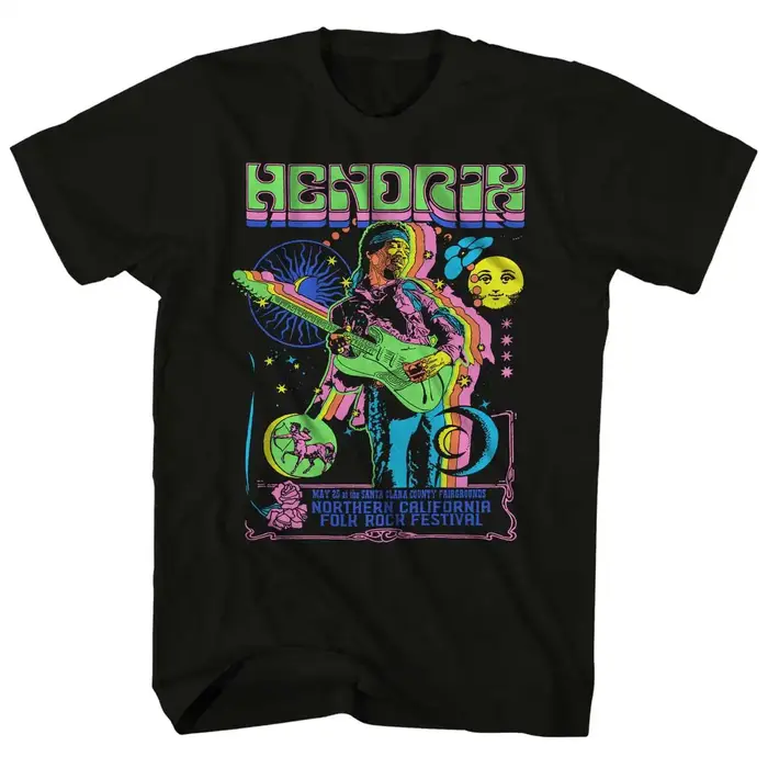 T-Shirt Portrait Jimi Hendrix Rock Musician