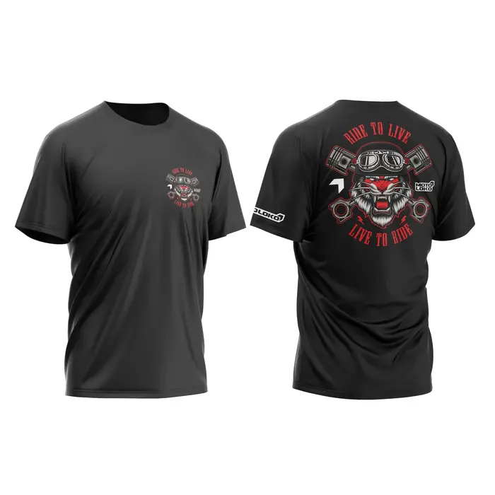 T-shirt Ride To Live en coton graphique unisexe