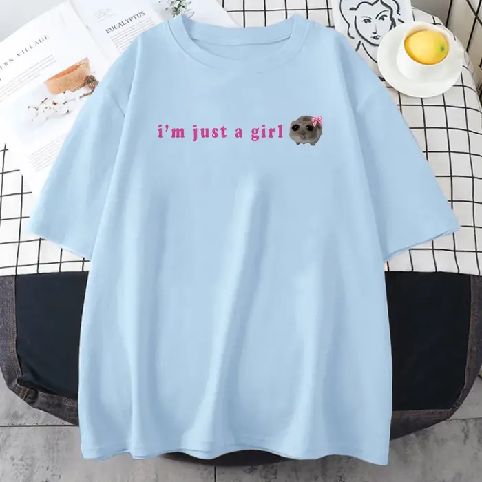 T-shirt en coton avec imprimé graphique de dessin animé pour femme et fille