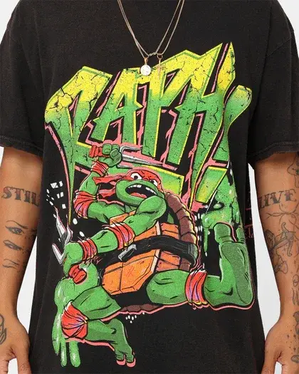 Nouvelle Collection Été 2026 : T-shirt Imprimé Homme Motif Tortues Ninja – Streetwear Grande Taille pour l'Extérieur