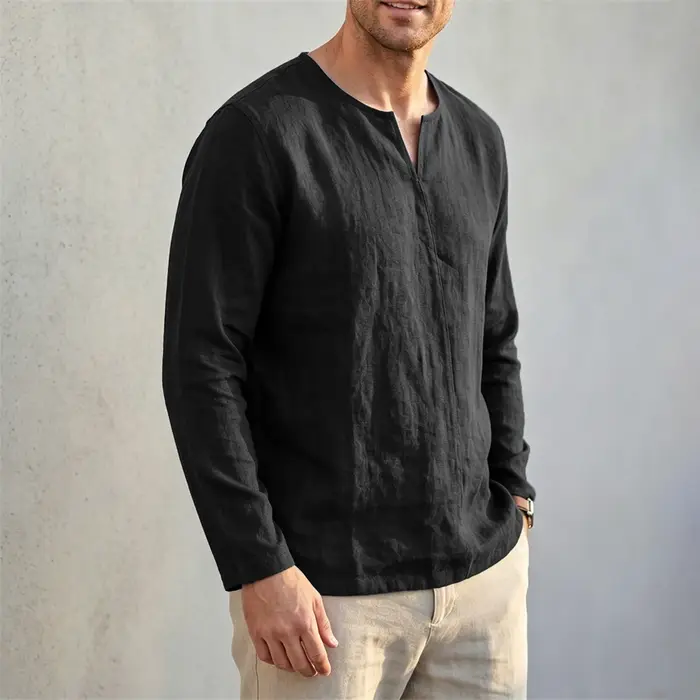 T-shirt en coton et lin pour homme