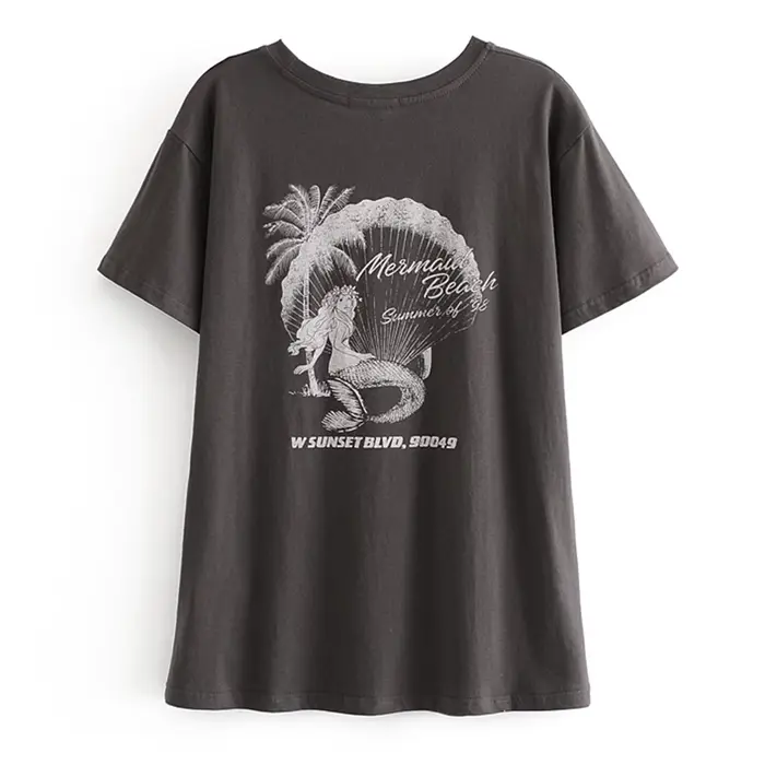 T-shirt manches courtes col rond femme