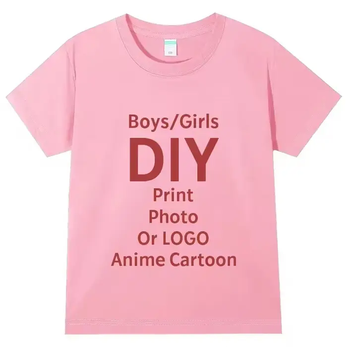 DIY ! T-shirt personnalisé à col rond imprimé 100 % coton pour adultes/enfants, idéal pour les cadeaux. Personnalisable avec votre design, votre logo et votre texte